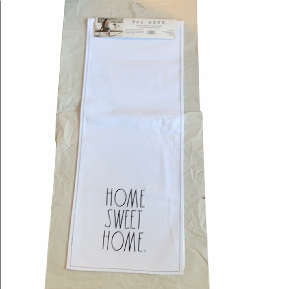 Rae Dunn Table Runner White  HOME SWEET HOME